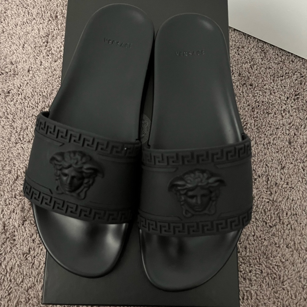 Authentic Versace black slides